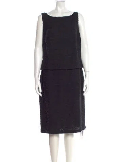 Pre-owned St John Wool Knee-length Dress In Blue