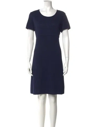 Pre-owned St John Wool Knee-length Dress In Blue