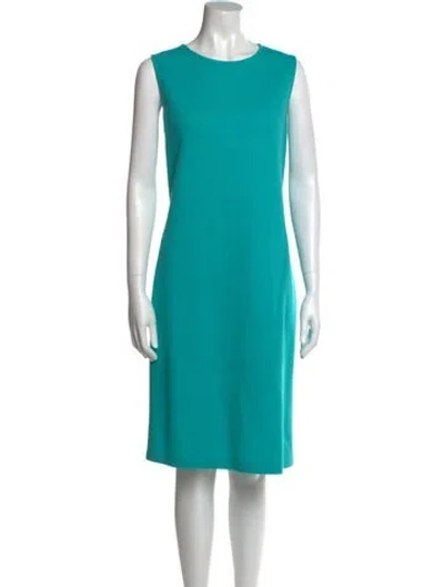Pre-owned St John Wool Knee-length Dress In Blue