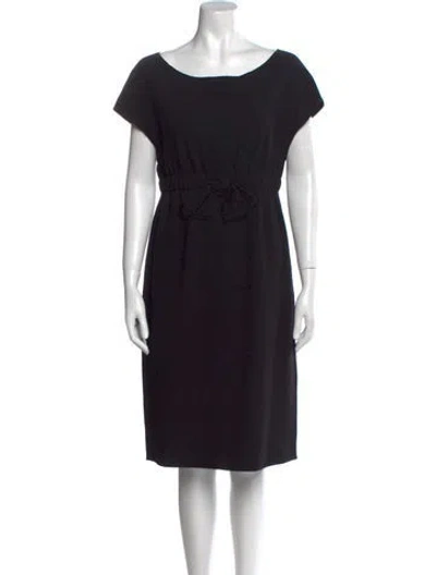 Pre-owned St John Wool Knee-length Dress In Blue