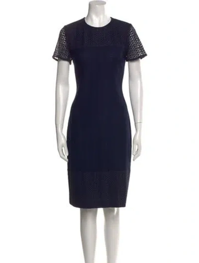 Pre-owned St John Wool Knee-length Dress In Blue