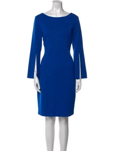 Pre-owned St John Wool Knee-length Dress In Blue