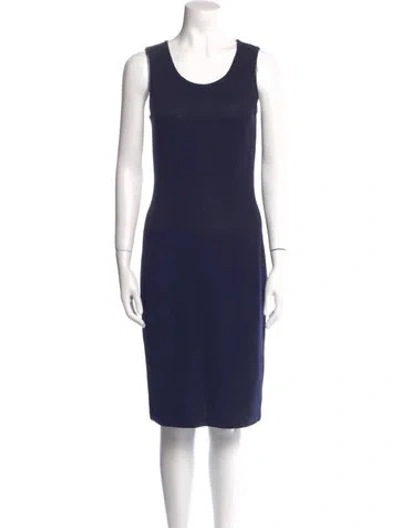 Pre-owned St John Wool Knee-length Dress In Blue