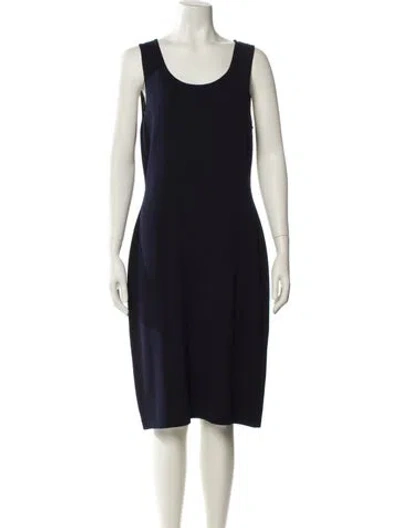 Pre-owned St John Wool Knee-length Dress In Blue