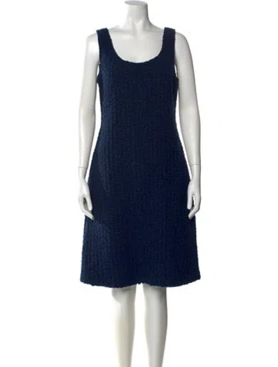 Pre-owned St John Wool Knee-length Dress In Blue