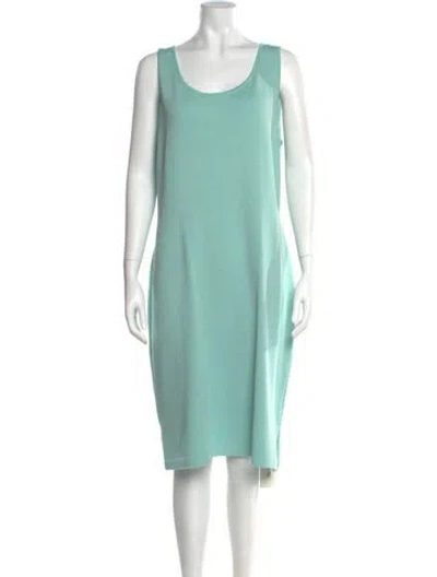 Pre-owned St John Wool Knee-length Dress In Blue