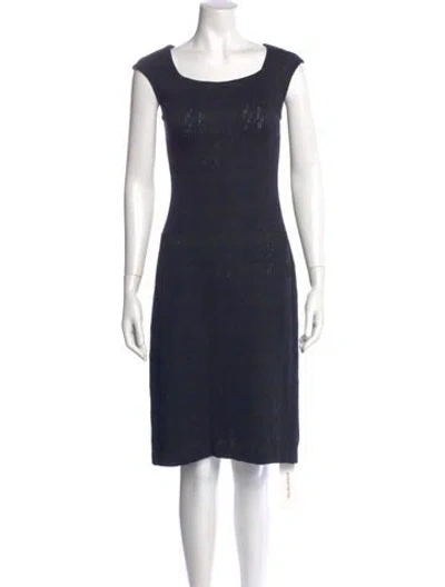 Pre-owned St John Wool Knee-length Dress In Blue
