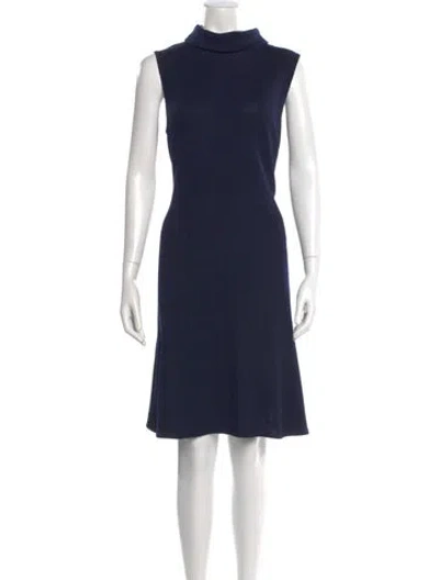 Pre-owned St John Wool Knee-length Dress In Blue