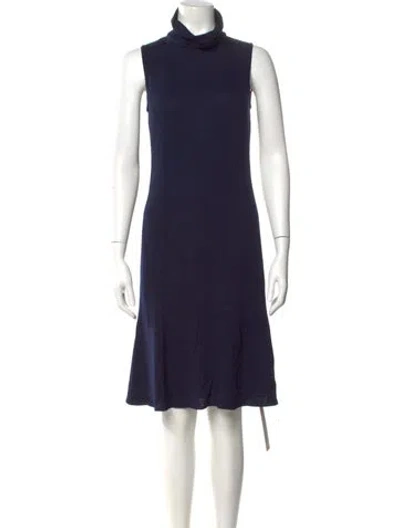 Pre-owned St John Wool Knee-length Dress In Blue