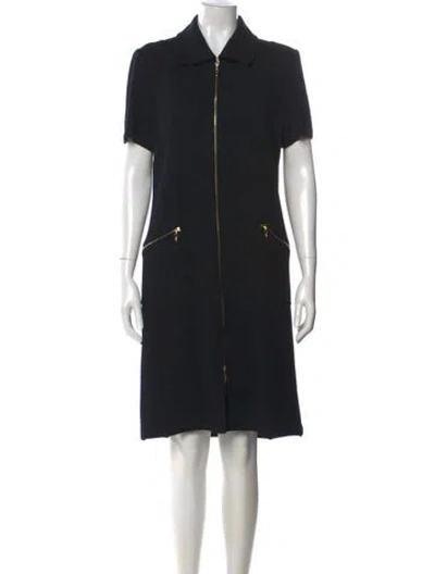 Pre-owned St John Wool Knee-length Dress In Blue