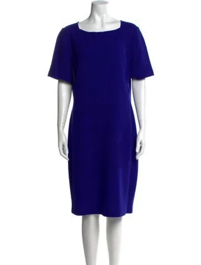 Pre-owned St John Wool Knee-length Dress In Blue