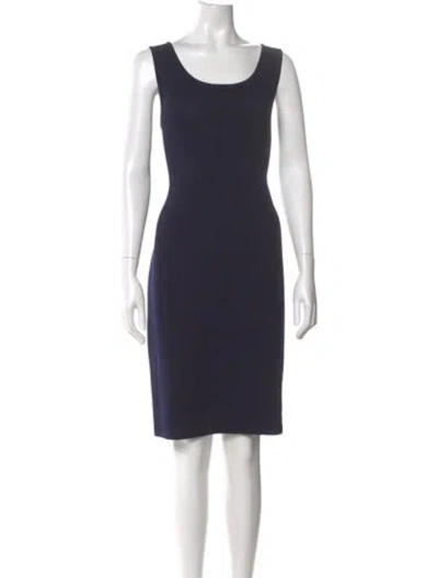 Pre-owned St John Wool Knee-length Dress In Blue