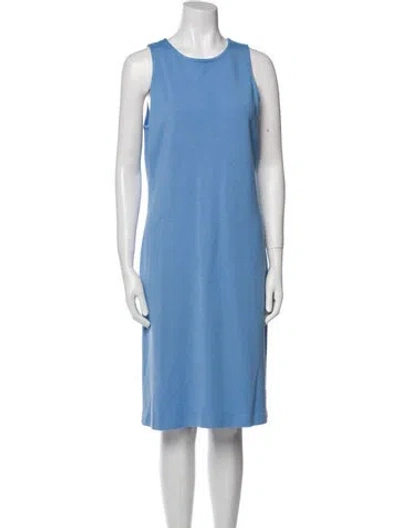 Pre-owned St John Wool Knee-length Dress In Blue