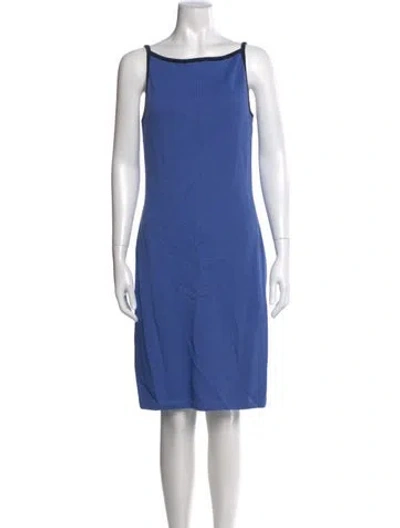 Pre-owned St John Wool Knee-length Dress In Blue