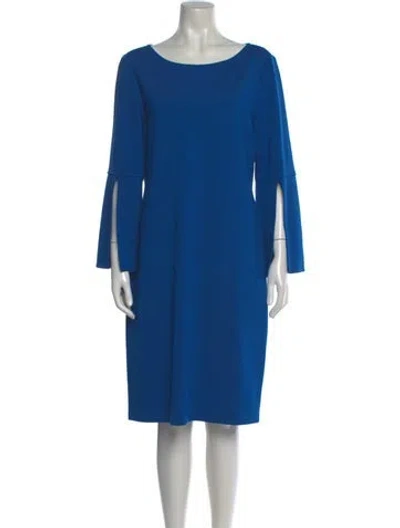 Pre-owned St John Wool Knee-length Dress In Blue