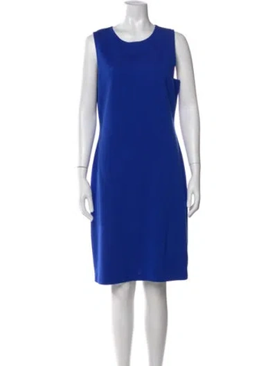 Pre-owned St John Wool Knee-length Dress In Blue
