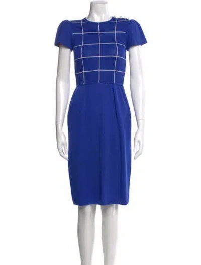 Pre-owned St John Wool Knee-length Dress In Blue
