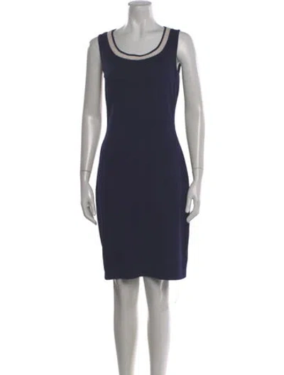 Pre-owned St John Wool Knee-length Dress In Blue