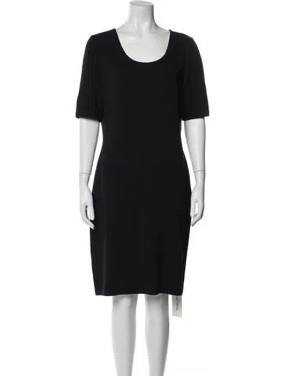 Pre-owned St John Wool Knee-length Dress In Blue