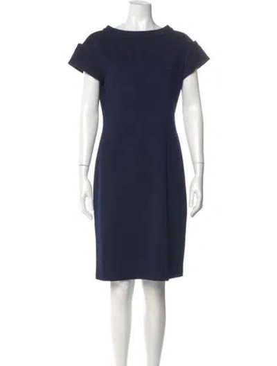 Pre-owned St John Wool Knee-length Dress In Blue