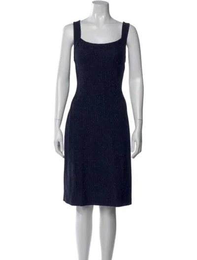 Pre-owned St John Wool Knee-length Dress In Blue