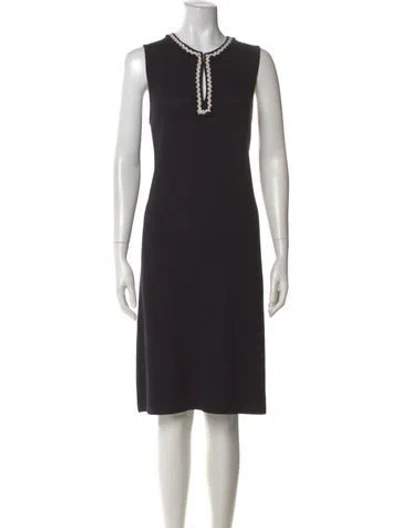 Pre-owned St John Wool Knee-length Dress In Blue
