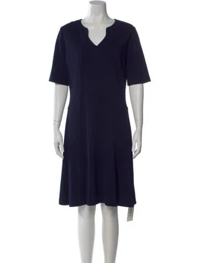Pre-owned St John Wool Knee-length Dress In Blue