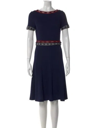 Pre-owned St John Wool Knee-length Dress In Blue