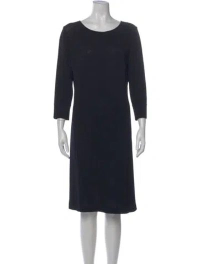 Pre-owned St John Wool Knee-length Dress In Blue