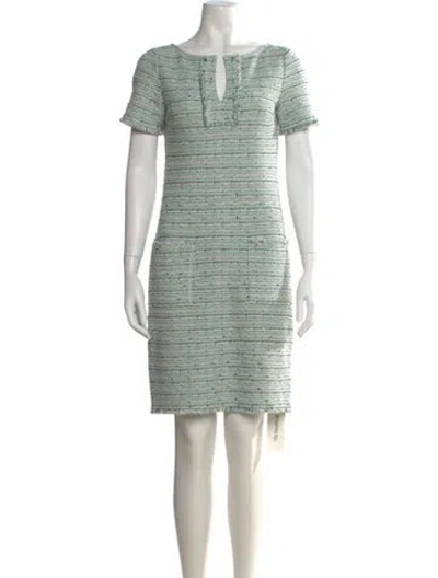 Pre-owned St John Wool Knee-length Dress In Blue