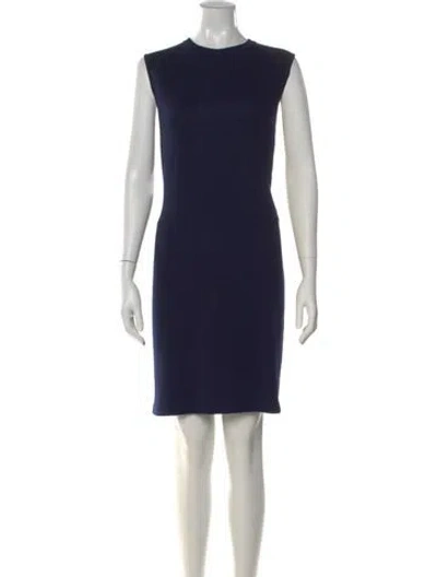 Pre-owned St John Wool Knee-length Dress In Blue