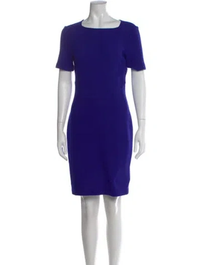 Pre-owned St John Wool Knee-length Dress In Blue