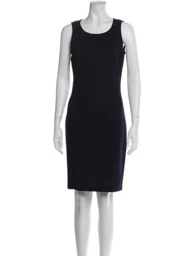 Pre-owned St John Wool Knee-length Dress In Blue