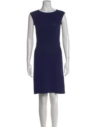 Pre-owned St John Wool Knee-length Dress In Blue