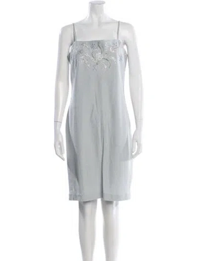 Pre-owned St John Wool Knee-length Dress In Blue