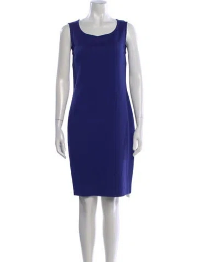 Pre-owned St John Wool Knee-length Dress In Blue