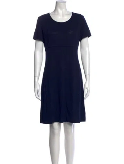 Pre-owned St John Wool Knee-length Dress In Blue