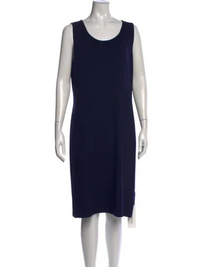 Pre-owned St John Wool Knee-length Dress In Blue