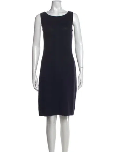 Pre-owned St John Wool Knee-length Dress In Blue