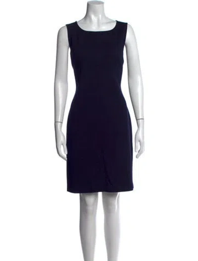 Pre-owned St John Wool Knee-length Dress In Blue