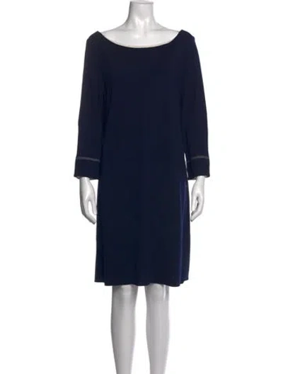 Pre-owned St John Wool Knee-length Dress In Blue