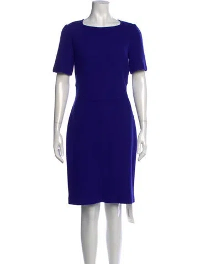 Pre-owned St John Wool Knee-length Dress In Blue