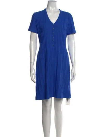 Pre-owned St John Wool Knee-length Dress In Blue