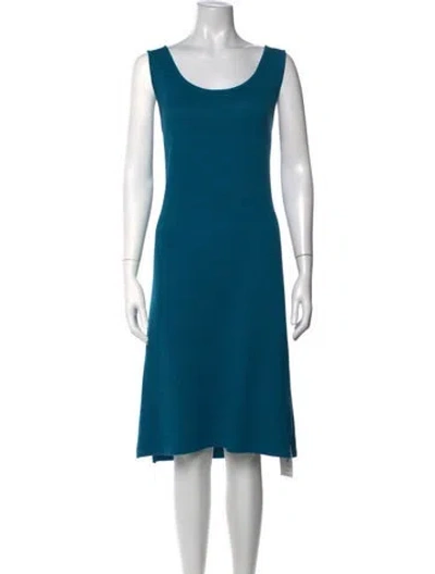 Pre-owned St John Wool Knee-length Dress In Blue