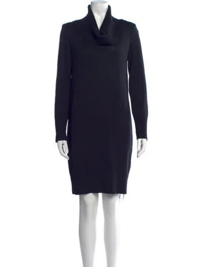 Pre-owned St John Wool Knee-length Dress In Blue