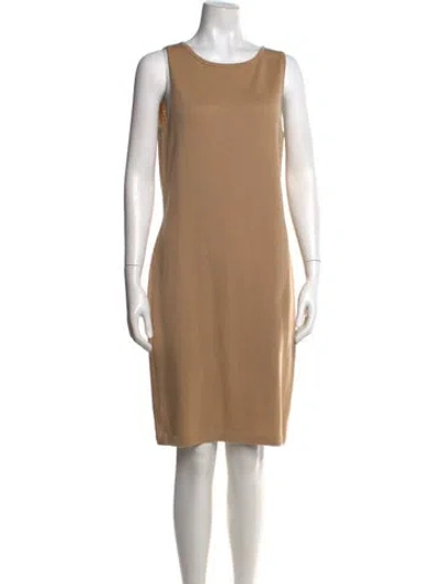 Pre-owned St John Wool Knee-length Dress In Brown