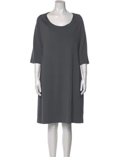 Pre-owned St John Wool Knee-length Dress In Gray