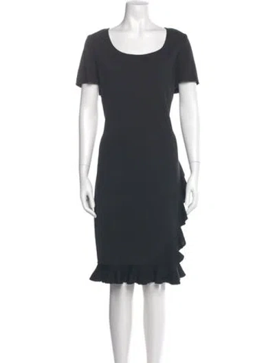 Pre-owned St John Wool Knee-length Dress In Gray