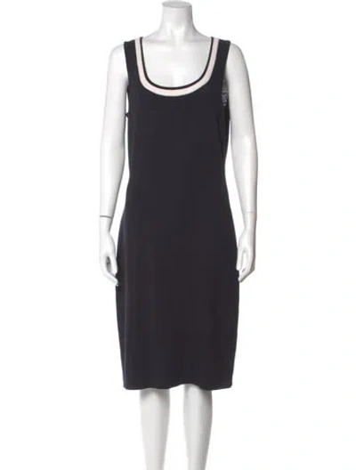Pre-owned St John Wool Knee-length Dress In Gray