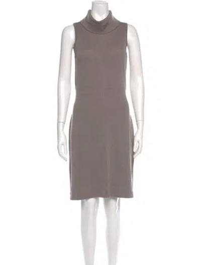 Pre-owned St John Wool Knee-length Dress In Gray